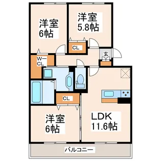 シオンKY II号館【2階】の間取り
