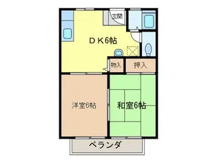 パナハイツ 東岸和田【2階】の間取り