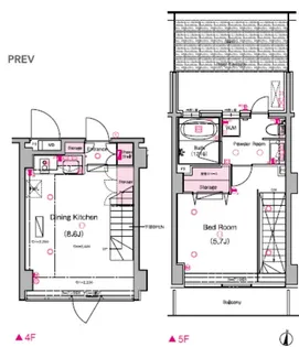 グラントレゾール広尾【4階】の間取り