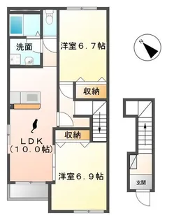 茨城県那珂市菅谷【アパート】の間取り