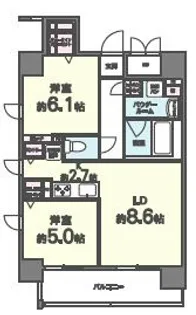Le・Sel上町台【5階】の間取り