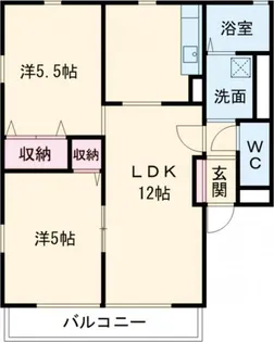 ヴィラ・デ・セントレージC【2階】の間取り
