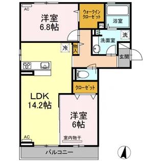 広島県福山市神辺町字十三軒屋【アパート】の間取り