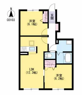 ヌアヌ【1階】の間取り