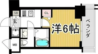 大阪府大阪市中央区材木町【マンション】の間取り