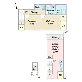 エクセルコート鷺ノ宮【1階】の間取り