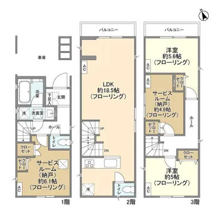神奈川県横浜市港北区高田西1【一戸建】の間取り