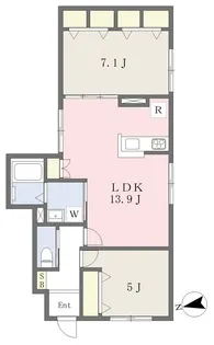 グリシーヌ新宿大久保【1階】の間取り