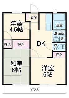 ファミールケイA【1階】の間取り