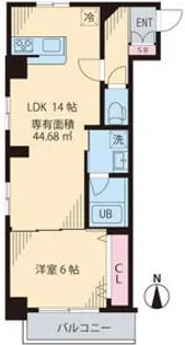 ビイルーム中野【1階】の間取り