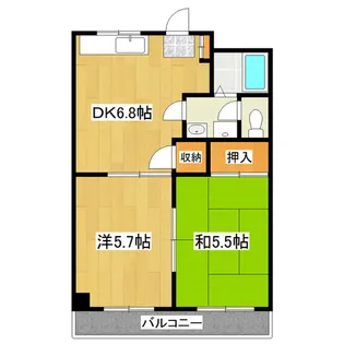 市川第二マンション【2階】の間取り