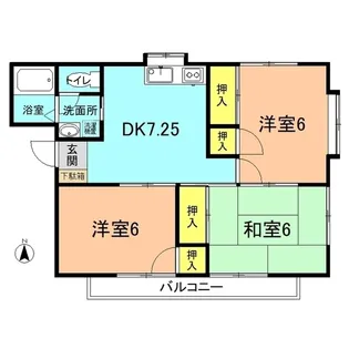 リーフハイツ中原II【2階】の間取り