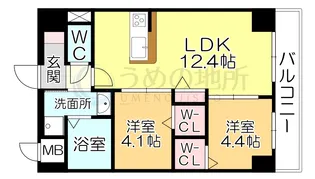 Mys Casetta Kurume【6階】の間取り