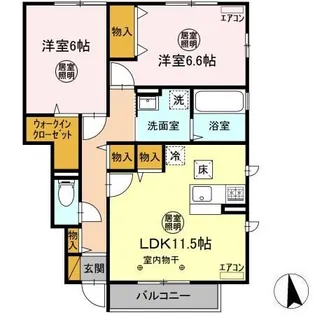 パークドプランタン F【1階】の間取り