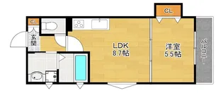 クリエオーレ藤阪中町I【1階】の間取り