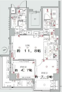 ディアレイシャス港区海岸【6階】の間取り
