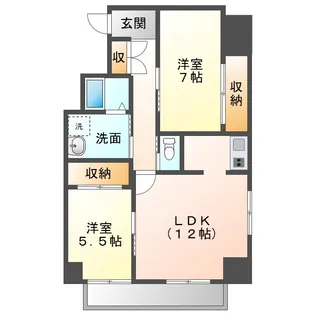 グランヴィルサクマ【5階】の間取り