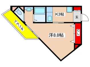 グランビュ-新百合ヶ丘【1階】の間取り