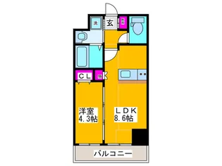 クローバーメゾン我孫子【8階】の間取り