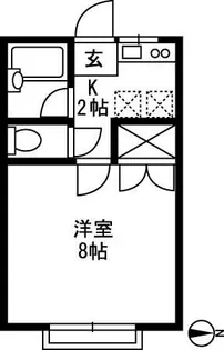 ナギサハイツB【1階】の間取り
