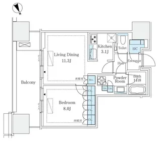 麻布台ヒルズレジデンスB【8階】の間取り