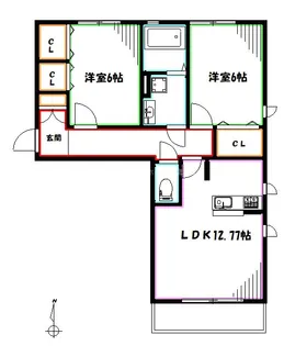 グランフォルス・ルピア【1階】の間取り