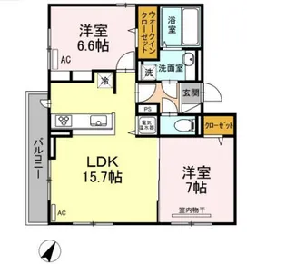 レイワパレス西新【2階】の間取り