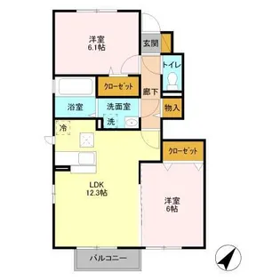 サンライズYAMATO B【1階】の間取り