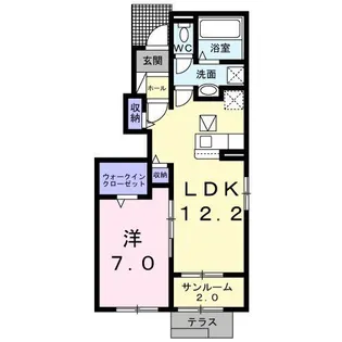 ラフィネ庄田 B【1階】の間取り