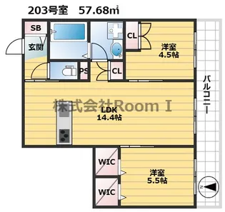 ヘーベルスパークII【2階】の間取り
