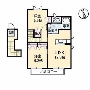 シャルマン高洲 I棟【2階】の間取り