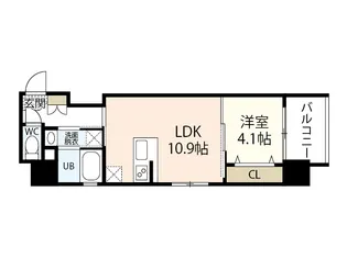 S-RESIDENCE新白島駅前【3階】の間取り