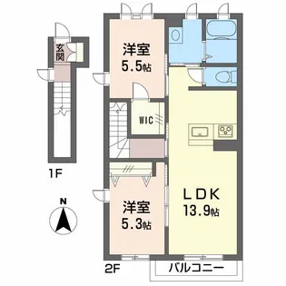 スパジオ コモド 蔵II【2階】の間取り