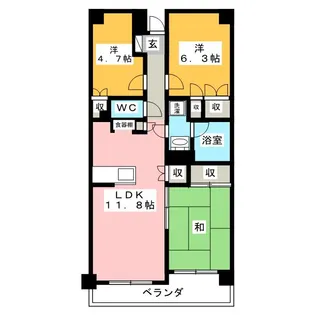 ジュネス溝の口東【4階】の間取り