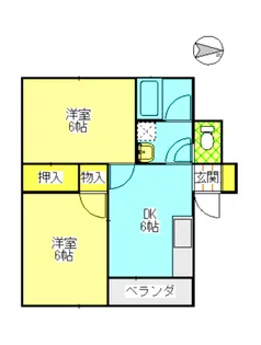 メープル北城【2階】の間取り