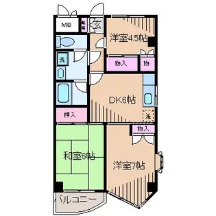第10菊地ビル アビタシオン大倉山【2階】の間取り