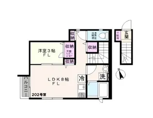 Elvita自由が丘【2階】の間取り