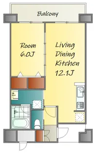ディアメゾン新白島駅【9階】の間取り