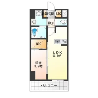 レオンコンフォート難波クレア【8階】の間取り