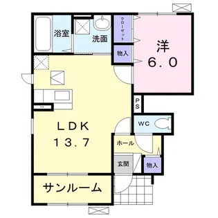 アリエッタ パティオII【1階】の間取り