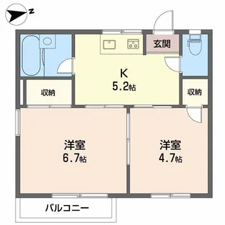コーポサンライズ【2階】の間取り