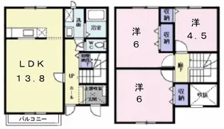 カーサ・ソレアードII【1階】の間取り