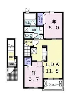 ルミエール イリゼ【2階】の間取り