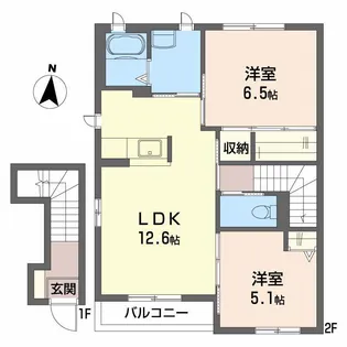 サンステージ恩田【2階】の間取り