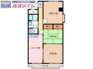 エクスクリエ桜橋【1階】の間取り