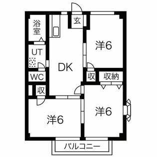 リバティヒルズB【2階】の間取り