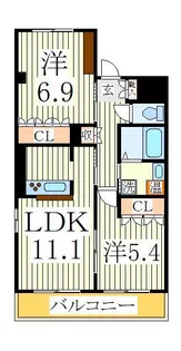 ヒンメルブロー【3階】の間取り
