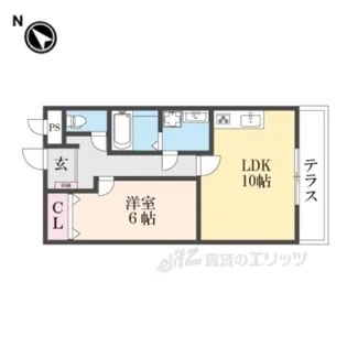 グランコスモ交野【1階】の間取り