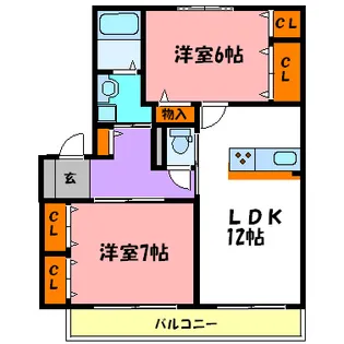 アデアコート【2階】の間取り