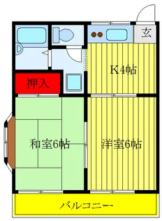 第1河村ハイツ【2階】の間取り